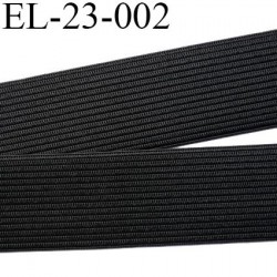 Elastique 23 mm plat souple couleur noir largeur 23 mm prix au mètre