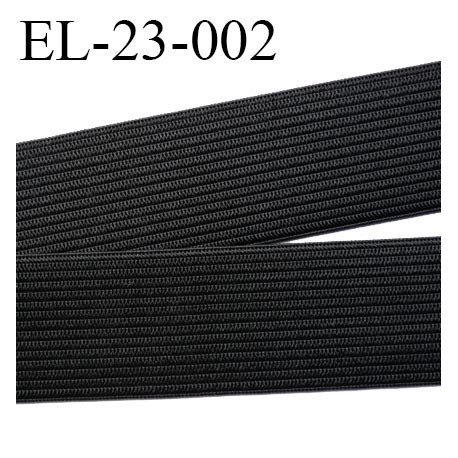 Elastique 23 mm plat souple couleur noir largeur 15 mm prix au mètre