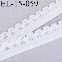 Elastique 15 mm  lingerie picot couleur naturel écru très doux largeur de bande 8 mm picot 7 mm largeur 15 mm prix au mètre