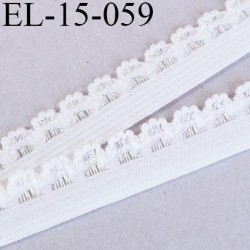 Elastique 15 mm lingerie picot couleur naturel écru très doux largeur 15 mm prix au mètre