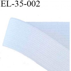 élastique plat très belle qualité couleur blanc largeur 35 mm plus souple que la référence EL-35-001 prix au mètre