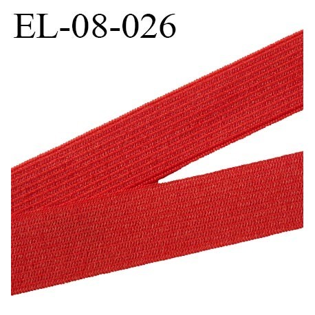 élastique 8 mm plat couleur rouge tirant vers le orange largeur 8 mm prix au mètre