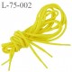 Lacet rond 75 cm couleur jaune canari diamètre 3 mm longueur 75 cm embout gainé plastique transparent prix pour une paire