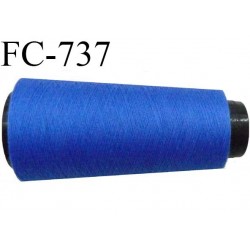 Cone 1000 m fil mousse polyester n°110 couleur bleu roi longueur  1000 mètres bobiné en France