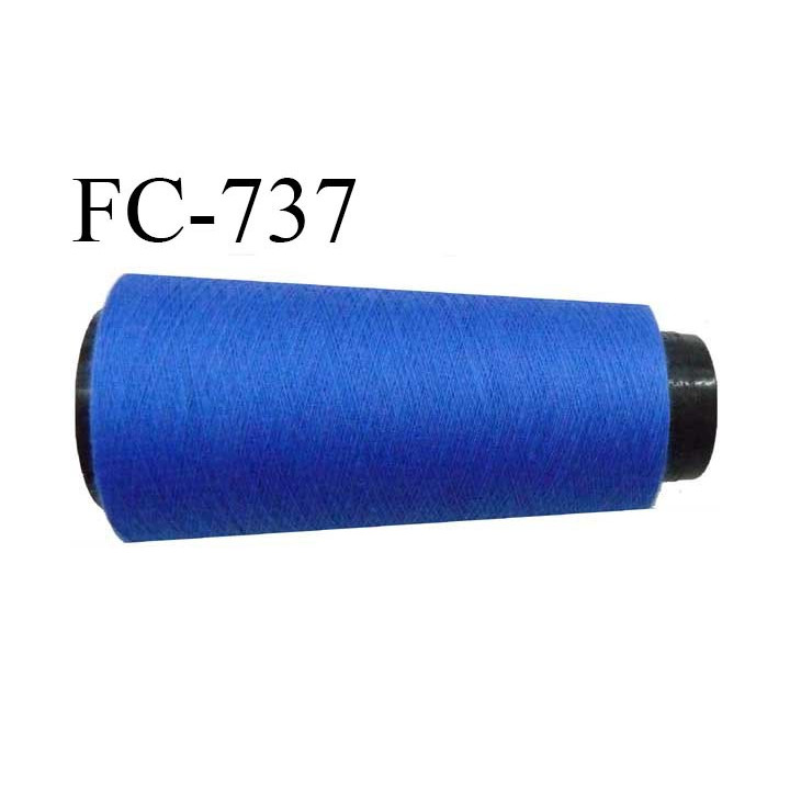 Cone 1000 m fil mousse polyester n°110 couleur bleu roi longueur  1000 mètres bobiné en France