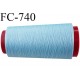 Cone 5000 m fil mousse polyester n°110 couleur bleu ciel longueur 5000 mètres bobiné en France