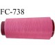 Cone 1000 m fil mousse polyester n°110 couleur rose malabar longueur 1000 mètres bobiné en France