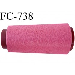 Cone 1000 m fil mousse polyester n°110 couleur rose malabar longueur  1000 mètres bobiné en France