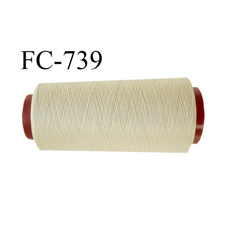 Cone 2000 m fil mousse polyester n°110 couleur beige longueur 2000 mètres bobiné en France