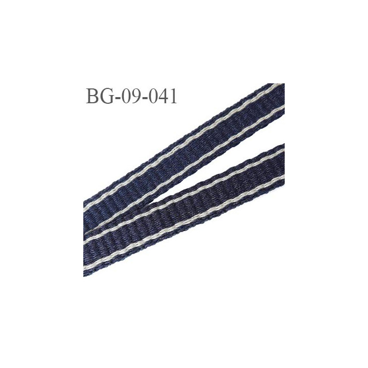 galon sangle 9 mm très très solide couleur bleu marine avec liseret gris largeur 9 mm prix au mètre