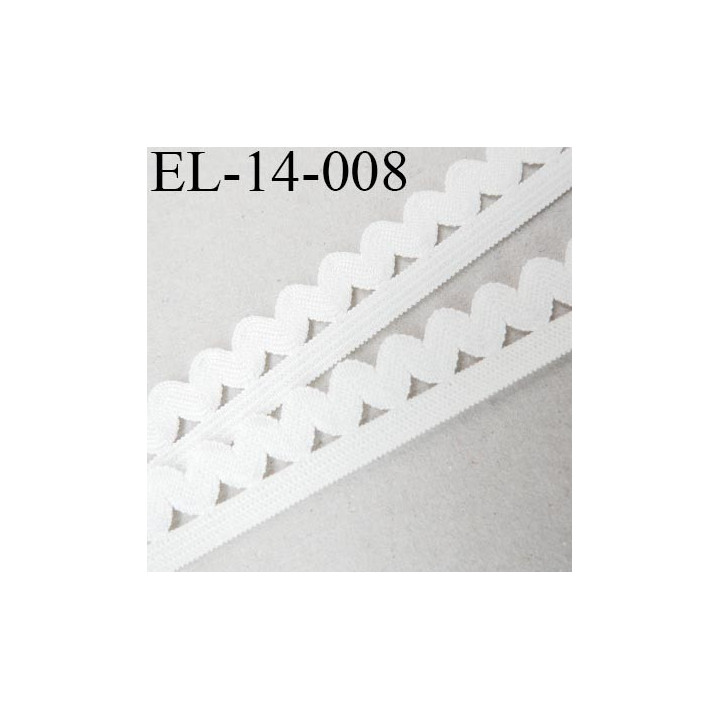 élastique 14 mm plat picot lingerie  couleur écru 5 mm de bande et 9 mm de picot prix au mètre