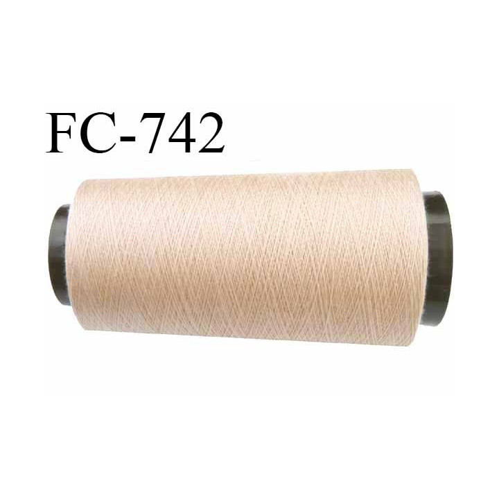 Cone 2000 m fil mousse polyester n°160 couleur chair ou beige clair longueur 2000 mètres bobiné en France