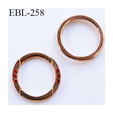 anneau métallique 8 mm couleur cuivre avec incrustation style rubis pour soutien gorge diamètre intérieur 11 mm prix à la pcs