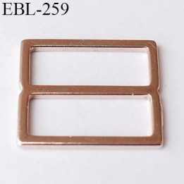 boucle de réglage 15 mm réglette métal couleur cuivre clair brillant  largeur intérieur 15 mm extérieur 17.5 mm prix à l'unité