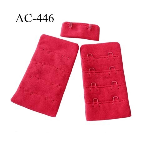 Agrafe attache 38 mm de soutien gorge 4 rangées 2 crochets largeur 38 mm hauteur 68 mm couleur rouge groseille