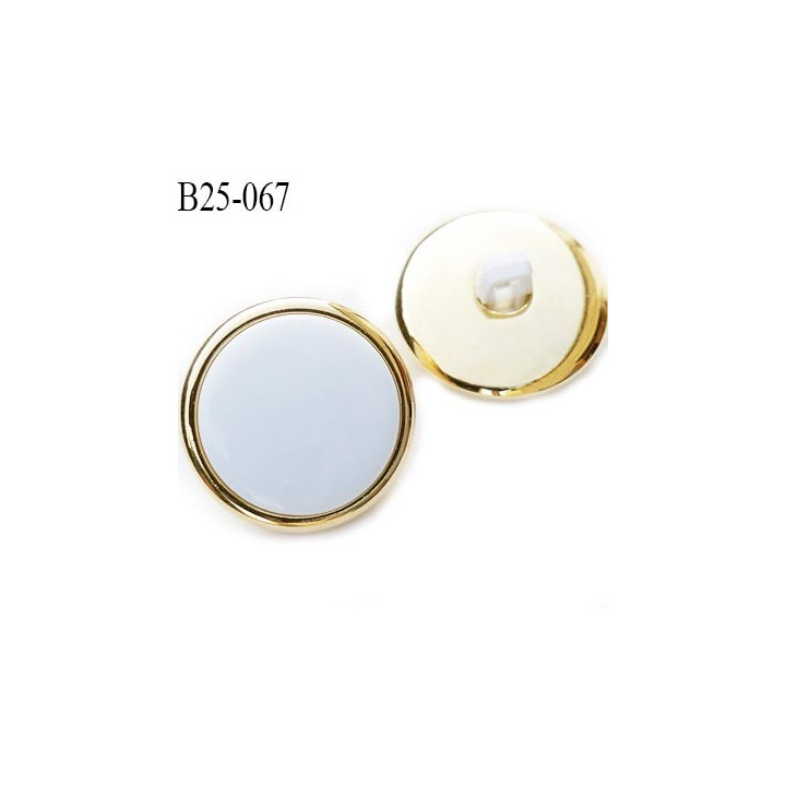 bouton 25 mm en pvc couleur or ou doré et blanc très beau accroche par anneau diamètre 25 millimètres