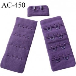 Agrafe attache 30 mm de soutien gorge 4 rangées 2 crochets largeur 30 mm hauteur 68 mm couleur violette