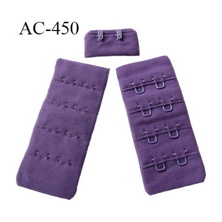 Agrafe attache 30 mm de soutien gorge 4 rangées 2 crochets largeur 30 mm hauteur 68 mm couleur violette