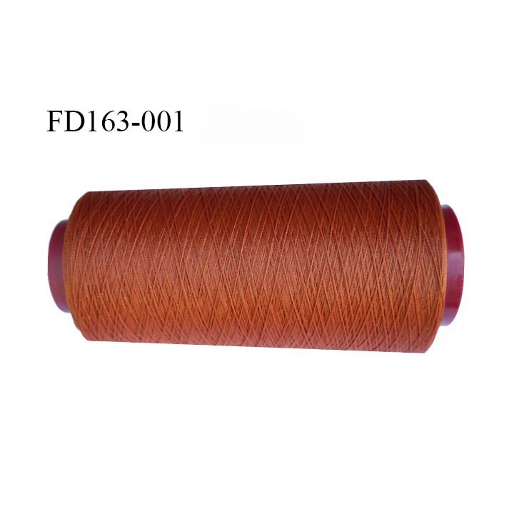 Destockage cone de 2000 m de fil mousse polyester n° 165 couleur rouille longueur du cône 2000 mètres bobiné en France