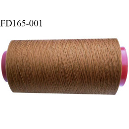 Destockage cone de 2000 m de fil fin mousse polyester n° 165 couleur marron clair longueur du cône 2000 mètres bobiné en France