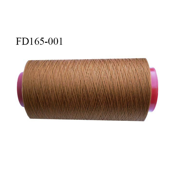 Destockage cone de 2000 m de fil fin mousse polyester n° 165 couleur marron clair longueur du cône 2000 mètres bobiné en France