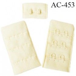 Agrafe attache 30 mm  de soutien gorge 3 rangées 2 crochets haut de gamme largeur 30 mm hauteur 55 mm couleur ivoire ou vanille