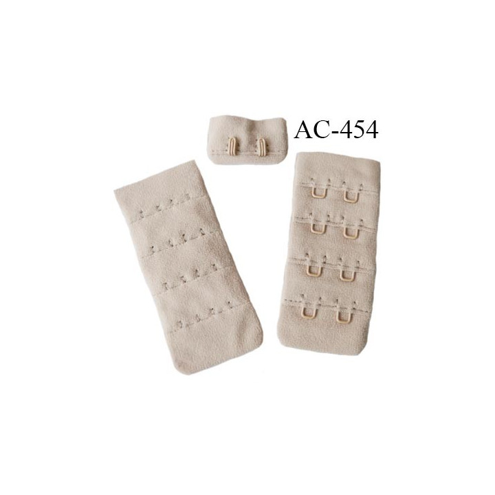 Agrafe attache 30 mm  de soutien gorge 4 rangées 2 crochets largeur 30 mm hauteur 68 mm couleur chair rosé