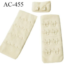 Agrafe attache 30 mm  de soutien gorge 4 rangées 2 crochets largeur 30 mm hauteur 68 mm couleur savane ou crème