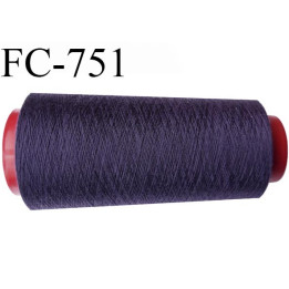 Cone de  fil 2000 m polyester fil n° 120 couleur pourpre ou violet foncé longueur 2000 mètres bobiné en  France