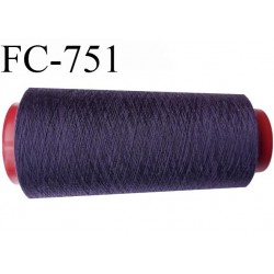 Cone de fil 5000 m polyester fil n° 120 couleur violet foncé volubilis 5000 mètres bobiné en France