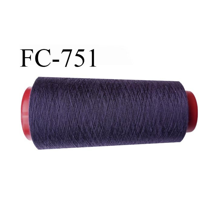 Cone de  fil 5000 m polyester fil n° 120 couleur pourpre ou violet foncé longueur 5000 mètres bobiné en  France