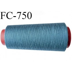Cone de 5000 m fil polyester n° 120 couleur bleu longueur de 5000 mètres bobiné en France