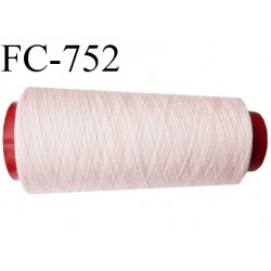 Cone de 5000 m fil polyester n° 120 couleur rose pétale longueur de 5000 mètres bobiné en France