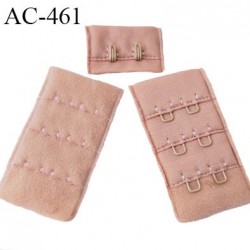 Agrafe attache 30 mm  de soutien gorge 3 rangées 2 crochets haut de gamme largeur 30 mm hauteur 55 mm couleur vieux rose