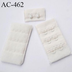 Agrafe attache 30 mm  de soutien gorge 3 rangées 2 crochets haut de gamme largeur 30 mm hauteur 55 mm couleur chantilly