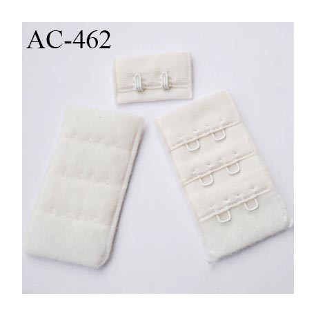 Agrafe attache 30 mm de soutien gorge 3 rangées 2 crochets haut de gamme largeur 30 mm hauteur 55 mm couleur chantilly