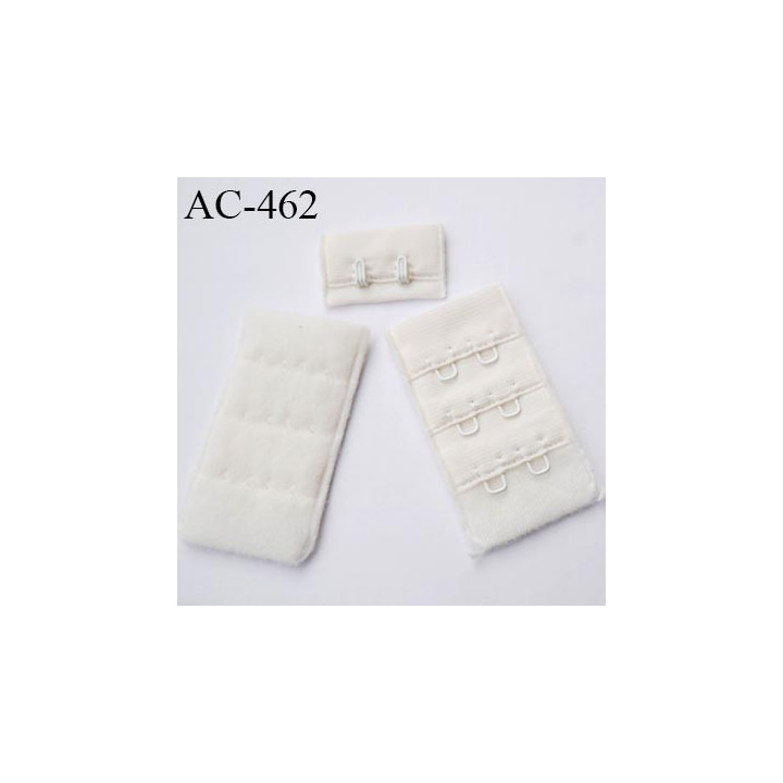 Agrafe attache 30 mm  de soutien gorge 3 rangées 2 crochets haut de gamme largeur 30 mm hauteur 55 mm couleur chantilly