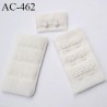 Agrafe attache 30 mm de soutien gorge 3 rangées 2 crochets haut de gamme largeur 30 mm hauteur 55 mm couleur chantilly