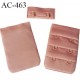 Agrafe attache 38 mm de soutien gorge 3 rangées 2 crochets largeur 38 mm hauteur 55 mm couleur bois de rose satiné