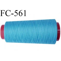 Cone de fil mousse polyamide fil n° 120 couleur bleu tirant sur le turquoise longueur 5000 mètres bobiné en France