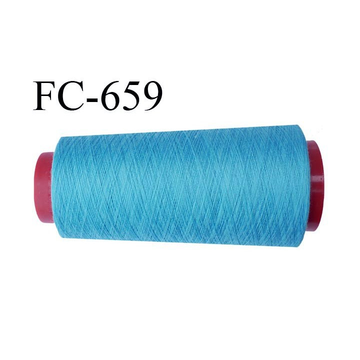 CONE de 5000 m fil polyester fil n° 120 couleur bleu longueur de 5000 mètres bobiné en France