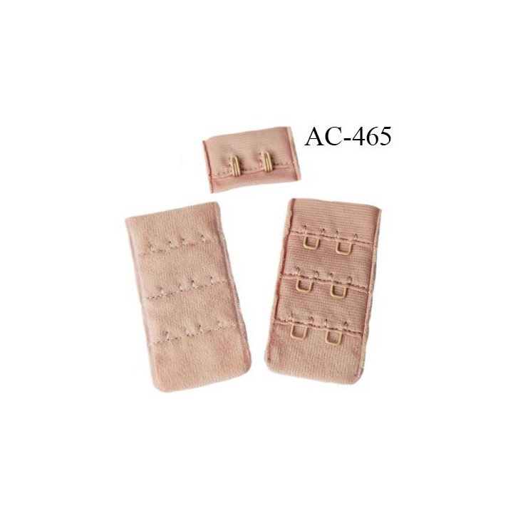 Agrafe attache 30 mm  de soutien gorge 3 rangées 2 crochets haut de gamme largeur 30 mm hauteur 55 mm couleur rose sweet