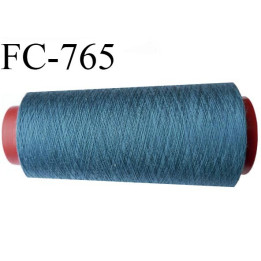 Cone 2000 m fil mousse polyester n°160 couleur bleu  longueur 2000 mètres bobiné en France