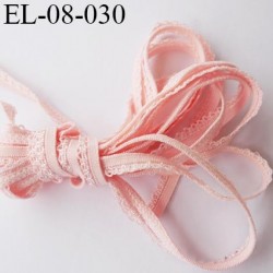 Elastique 8 mm lingerie picot couleur rose pétale largeur de la bande 4 mm + 4mm de picot largeur total 8 mm prix au mètre