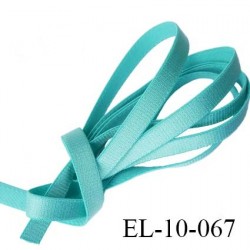 Elastique  10 mm plat lingerie couleur bleu vert  brillant superbe  très belle qualité haut de gamme prix au mètre