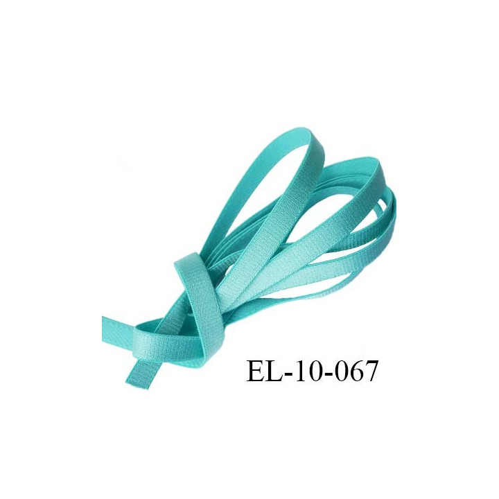 Elastique  10 mm plat lingerie couleur bleu vert  brillant superbe  très belle qualité haut de gamme prix au mètre