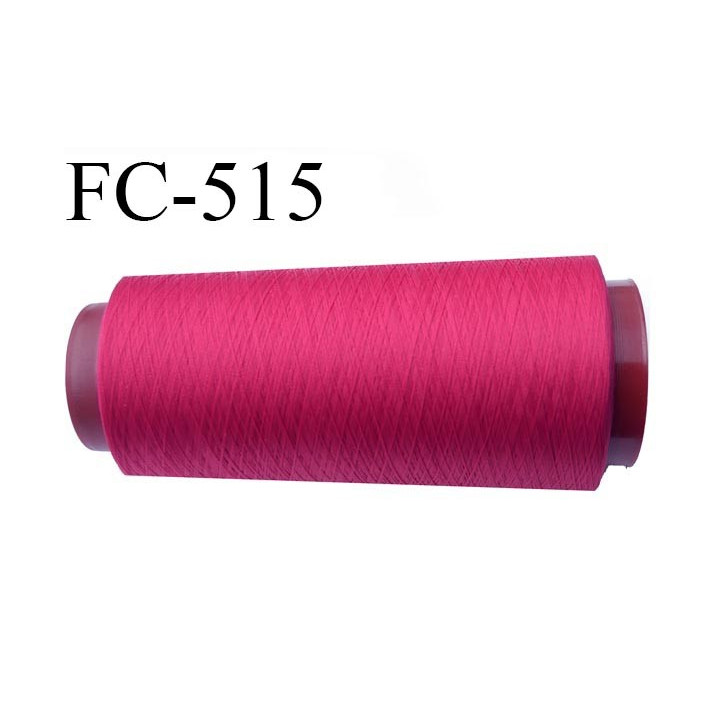 Cone 2000 m de fil mousse polyester  fil n° 160 couleur fushia cone de 2000 mètres bobiné en France