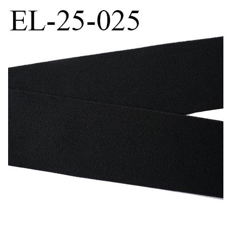 élastique 25 mm aspect velours très belle qualité couleur noir spécial lingerie souple doux certifié oeko tex prix au mètre