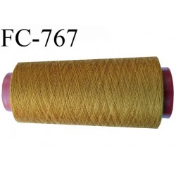 Cone de 2000 m fil polyester fil n° 100 couleur caca d'oie longueur de 2000 mètres bobiné en France