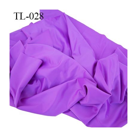 Tissu lingerie ou bain couleur violet satin très haut de gamme largeur 94 cm 280 grs au m2 prix pour 10 centimètres